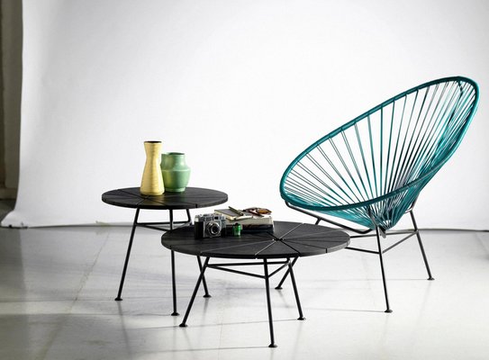 Kleiner und hoher Bam Bam Tisch aus schwarzem Eschenholz von OK Design bei Pamono kaufen