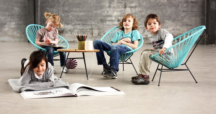 Sedia Acapulco gialla con cuscino giallo di OK Design in vendita