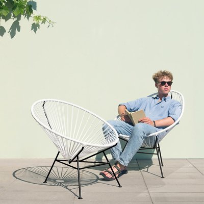 White Acapulco Chair by OK Design for sale at Pamono White Acapulco Chair by OK Design for sale at Pamono
