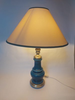 Table Lamp Milk Glass and Wood (TRE) Table Lamp Milk Glass and Wood (TRE)