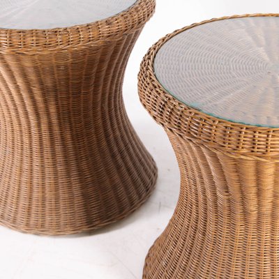 Vintage Rattan Side Tables Set of 2 for sale at Pamono
