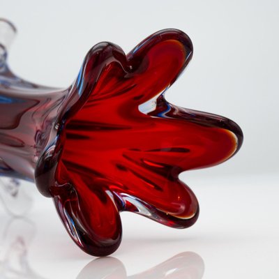 Murano Multi-Coloured Glass Vases, Italy, 1970s, Set of 5