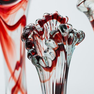 Murano Multi-Coloured Glass Vases, Italy, 1970s, Set of 7 for sale