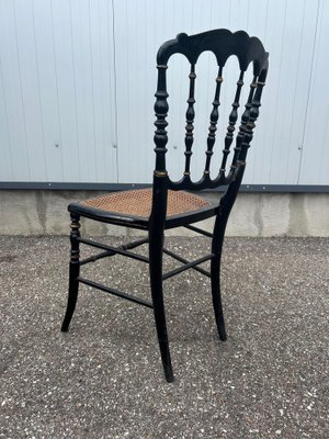 Napoleon III Chair in Blackened Wood and Canework for sale Napoleon III Chair in Blackened Wood and Canework for sale