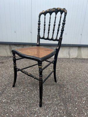 ナポレオンチェア　Napoleon Chair 古木　18世紀　アートピース Napoleon III Chair in Blackened Wood and Canework for sale at Pamono