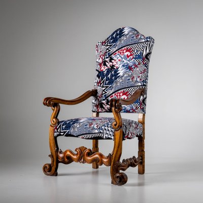 Poltrona barocca della metà del XVIII secolo con rivestimento