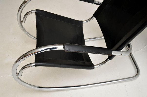 Vintage Italian Steel and Leather Rocking Chair attributed Vintage Italian Steel and Leather Rocking Chair attributed