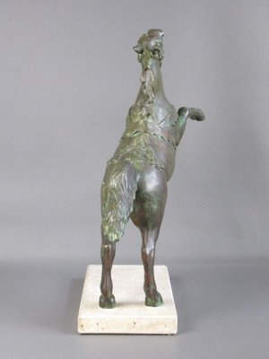 Impressionistic Bronze of a Horse on Travertine Base Impressionistic Bronze of a Horse on Travertine Base