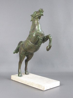 Impressionistic Bronze of a Horse on Travertine Base Impressionistic Bronze of a Horse on Travertine Base