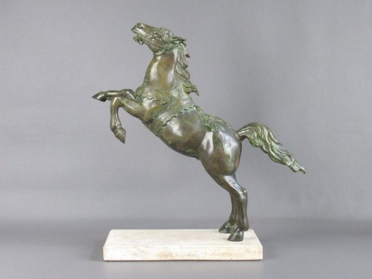 Impressionistic Bronze of a Horse on Travertine Base Impressionistic Bronze of a Horse on Travertine Base