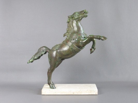Impressionistic Bronze of a Horse on Travertine Base Impressionistic Bronze of a Horse on Travertine Base