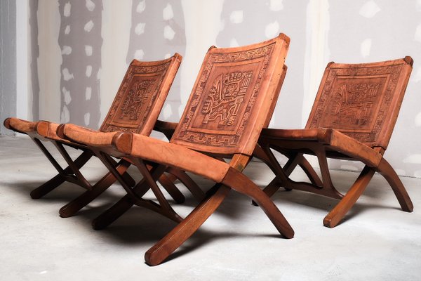 Folding Chairs by Angel Pazmino, 1960s, Set of 4 for sale at Pamono