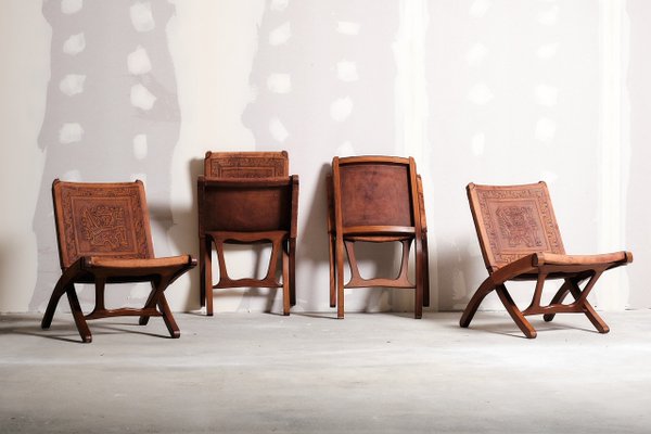 Folding Chairs by Angel Pazmino, 1960s, Set of 4 for sale at Pamono