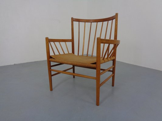 A Jorgen Baemark for FDB Mobler Oak Framed Armchair with Papercord Seat A Jorgen Baemark for FDB Mobler Oak Framed Armchair with Papercord Seat