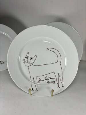 Porcelain Plates Jean Cocteau for Limoges, France, 1960s, Set of 4
