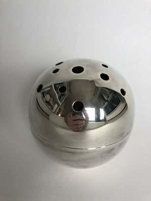 Vaso Mars scultoreo modernista placcato in argento di Gio Ponti