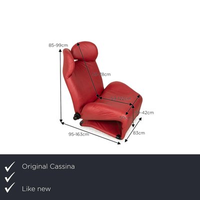 Wink Armchair in Red Vegan Leather by Toshiyuki Kita for Cassina