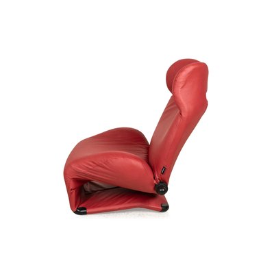 ゆきの椅子 Wink Armchair in Red Vegan Leather by Toshiyuki Kita for Cassina
