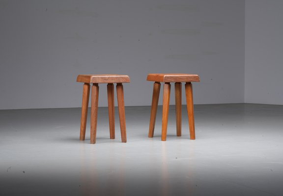 Set of Stools S01 in Elm by Pierre Chapo, France, 1970s for sale