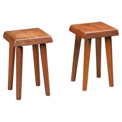 Set of Stools S01 in Elm by Pierre Chapo, France, 1970s for sale