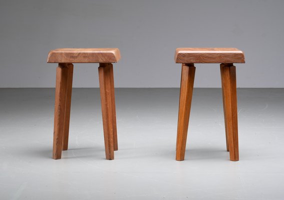 Set of Stools S01 in Elm by Pierre Chapo, France, 1970s for sale