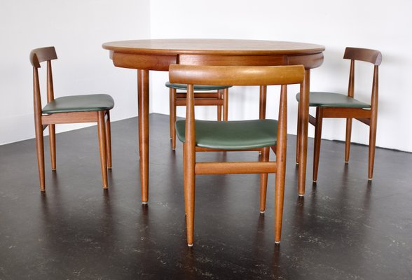 Mid Century Danish Extendable Dining Table and Chairs by Hans Olsen for Frem Rojle 1950s Set of 7 for sale at Pamono