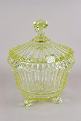 Vintage Art Deco Cut Glass Footed Sugar Bowl Vintage Art Deco Cut Glass Footed Sugar Bowl
