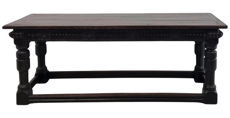 16th Century Elizabethan Carved Oak Refectory Table, 1580s for