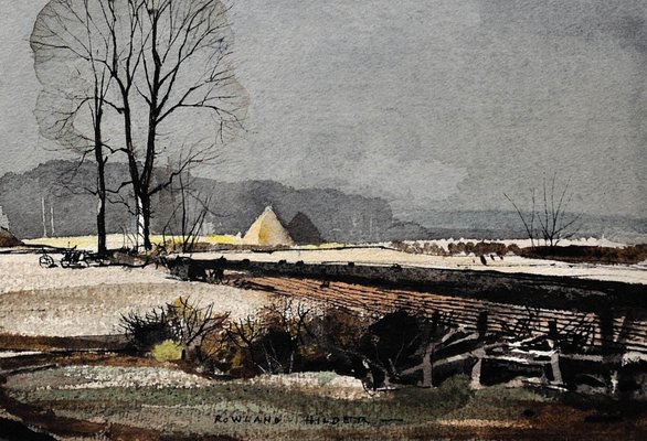 ANCIEN TABLEAU PASTEL aquarelle signé en rouge et daté 1958 EUR 24,00