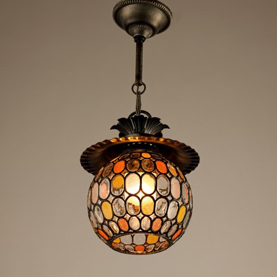 Art Nouveau Design Glass Mosaic Pendant Lamp, 1960s for sale