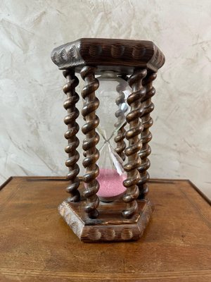 Large Vintage Hourglass in Oak for sale at Pamono
