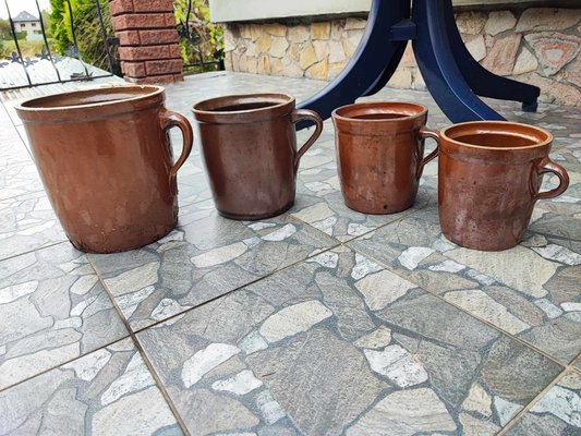 Art Deco Tontöpfe, Bochnia, 1920er, 4er Set