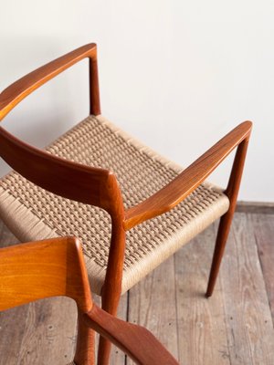 Set of 4 Cotton Cord & Teak Dining Chairs by Danish Designer Niels O. Moller Set of 4 Cotton Cord & Teak Dining Chairs by Danish Designer Niels O. Moller