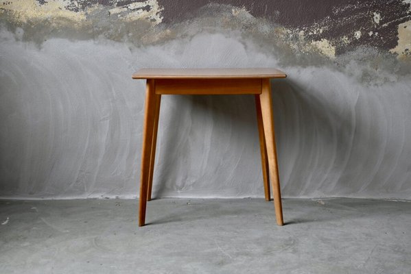 Small Vintage Scandinavian DIning Table with Compass Legs