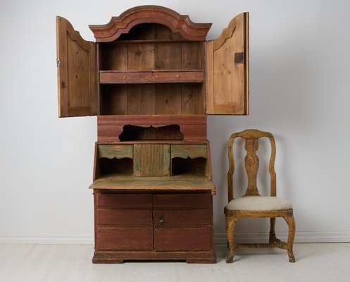 Antique Swedish Rococo and Gustavian Style Secretary Cabinet for sale at Pamono