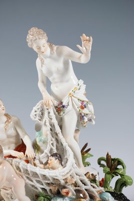 Antique Meissen Porcelain 2 Figurines Of Shepherd and
