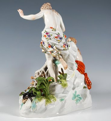 Antique Meissen Porcelain 2 Figurines Of Shepherd and