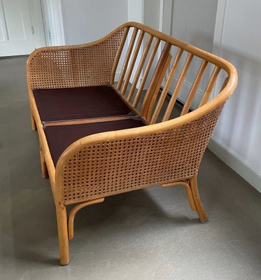 Two Seater Sofa in Bamboo and Cane 1960s for sale at Pamono