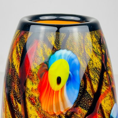 Vintage Large Multicolor Murano Vase by Cristalleria D Arte Murano