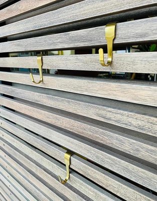 Slatted Wood Panel Room Divider or Slatted Coat Rack
