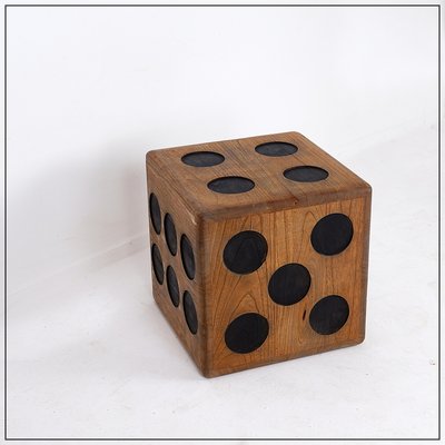 Vintage Dice Stool in Teak for sale at Pamono