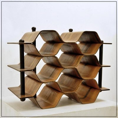 Wine Rack Bottle Stand by Torsten Johansson for Formträ AB, Sweden