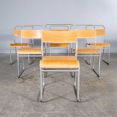 Large Pel Tubular Grey Metal Dining Chair, 1950s for sale at Pamono