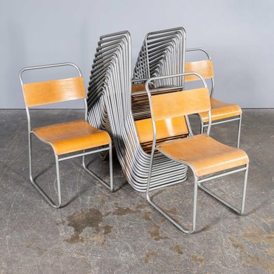 Large Pel Tubular Grey Metal Dining Chair 1950s for sale at Pamono