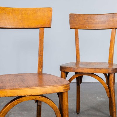 Honey Colour Bentwood Dining Chairs from Baumann, 1950s, Set of
