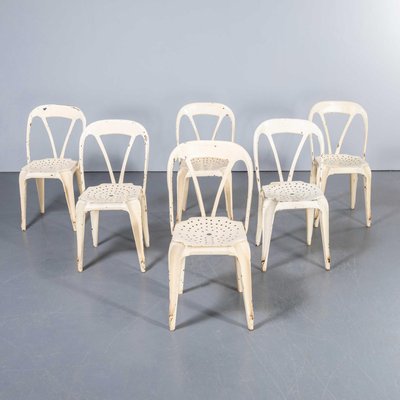 French White Multipls Dining Chairs, 1950s, Set of 6 for sale at