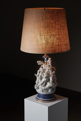 Giulia Mangani イタリア製　　スタンドライト　アンティーク 20th-Century Mangani Porcelain Table Lamp with Sculpted