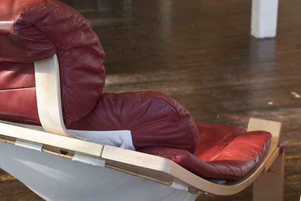 Set of Swedish Kroken Leather Lounge Chairs and Stools by Åke