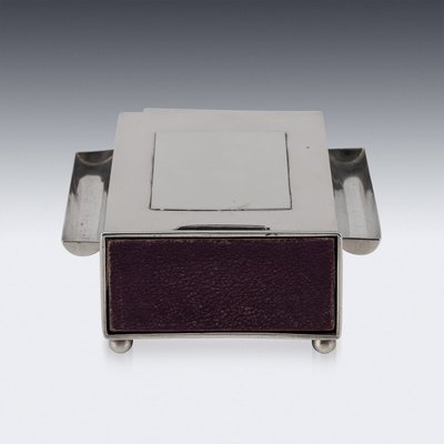 Antique Edwardian Silver Table Matchbox Holder, 1907 for sale at