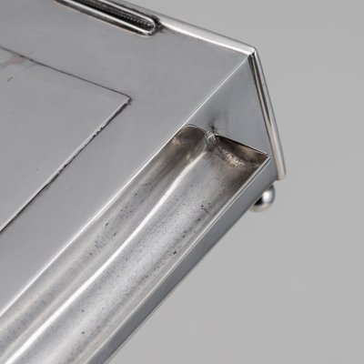 Antique Edwardian Silver Table Matchbox Holder, 1907 for sale at